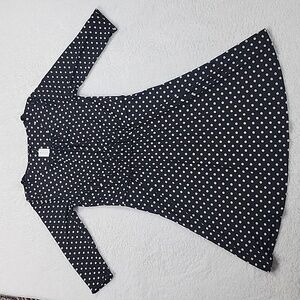 Ann Taylor Polka Dot Midi  Dress With Elastic Waist New With Tags